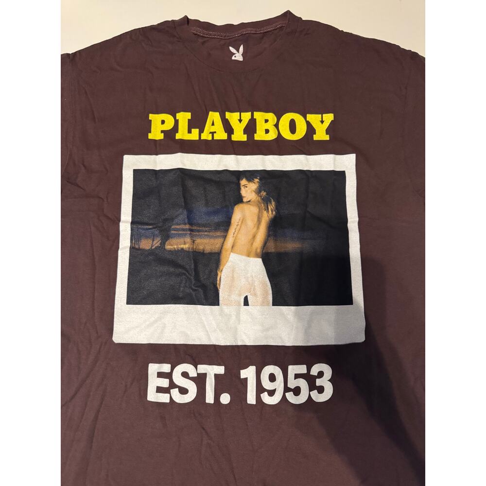 Nwot Fashion Nova Playboy Polaroid Brown Tee View 2